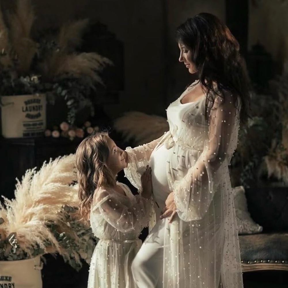 Maternity Sheer White Robe - Picture 7 of 7